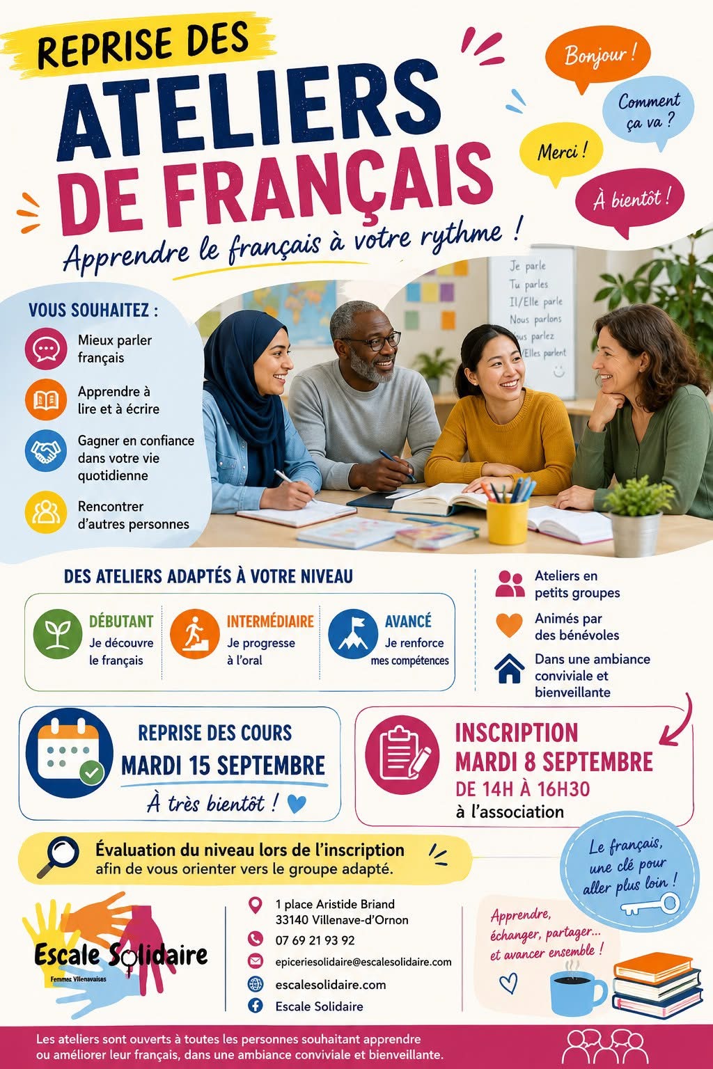 Reprise des ateliers de français à l'Escale Solidaire